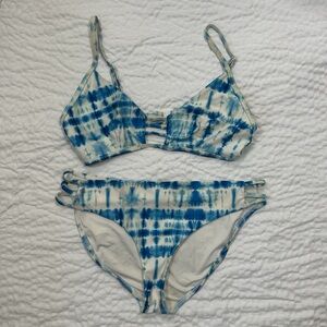 Lisa Maree Blue/White Tie Dye Bikini Set Size 6